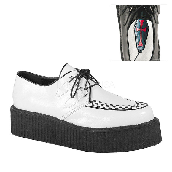 Mens Platform Gothic Lace Up Creeper Shoes - Picture 2 of 5